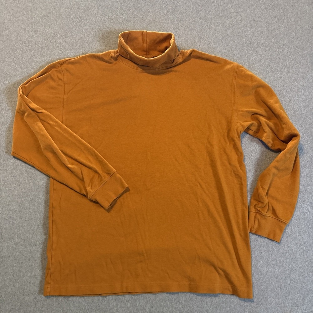 St John's Bay Mustard TurtleNeck Long Sleeve Men's Large Tall 80s 90s Vintage